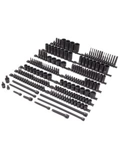 SUN10181 image(0) - SUNEX 3/8" & 1/2" Drive SAE & Metric 6 Point Standard & Deep With Star, E-Star, Tamperproof Star, Triple Square, & Hex Bit 181-Piece Master Impact Socket & Bit Socket Set