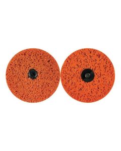 NOR31054 image(0) - Norton Bear-Tex Blaze 31054 Non-Woven Quick-Change Rapid Strip Disc, 4 in Dia, Extra Coarse Grade, Orange