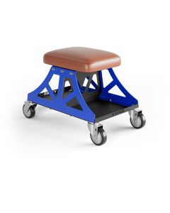 VYPLP-BR-BL image(0) - Vyper Industrial 400 lb Capacity Low Pro Shop Chair - Brown/Blue