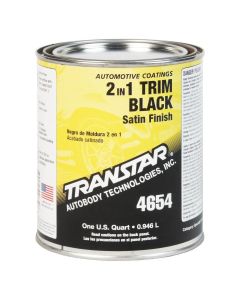 Transtar Autobody Products 4654 - 2 in 1 Trim - 1 qt Can - Satin Black - 5 to 10 Minute Curing
