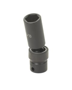 GRE1016UD image(0) - Grey Pneumatic 3/8" Drive x 1/2" Deep Universal Socket 6 Point - Black