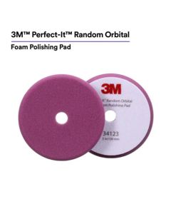 3M Perfect-It&trade; Random Orbital Foam Polishing Pad 34123, 5 Inch (130 mm), Purple, 2 Pads/Bag