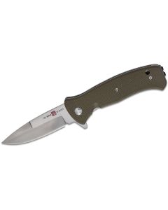 SUNAMK2208 image(0) - SUNEX AL Mar SERE 2020 OD Green Assisted Open Liner Lock D2 3 Inch Satin Finish Plain Edge Talon Blade with G10 Handle Tactical Folding Knive - Olive Drab Green