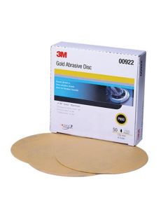 3M 00922 216U Series Abrasive Disc, 6 in Dia, P800 Grit, Hook and Loop, Gold