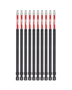 MLW48-32-4215 image(0) - Milwaukee Tool SHOCKWAVE 6" Impact Square Recess #2 Power Bits (10 Pk)