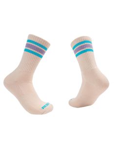 Redback Everyday Womens Crew Natural Stripe Pink Teal