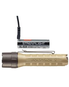 STL88615 image(0) - Streamlight 600 Lumen PolyTac X USB Flashlight - Includes SL-B26 battery pack - Box - Coyote