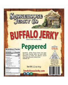 THS369750 image(0) - Tender Heifer Snack Co. Buffalo Peppered Exotic Jerky - 3.2 Ounce