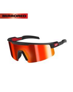 MLW48-73-2506 image(0) - Milwaukee Tool Wrap Around Safety Glasses - Red Mirrored Anti-Scratch Lens