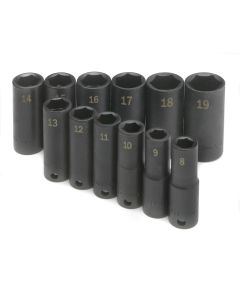 SKT4082 image(0) - S K Hand Tools SOCKET SET IMPACT 3/8IN. DRIVE 12PC MET DEEP 6 PT