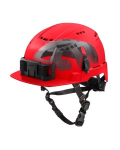 MLW48-73-1372 image(2) - Milwaukee Tool BOLT Red Front Brim Vented Safety Helmet with IMPACT ARMOR Liner (USA) - Type 2, Class C