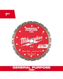 Milwaukee Tool 7 inch DIAMOND MAX Turbo General Purpose Diamond Blade