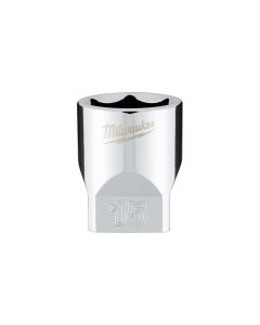 Milwaukee Tool Milwaukee Tool 1/4" Drive 15mm Metric Socket with FOUR FLAT Sides, 6-Point, Vanadium Steel, Chrome