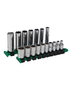 WLMW36302 image(0) - Wilmar Corp. / Performance Tool 17 pc. 1/4" Dr. Metric Socket Set