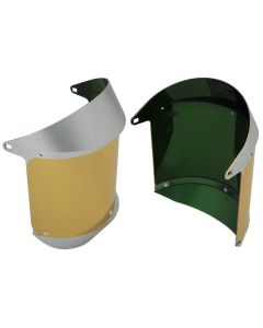 OBR24056AF image(0) - Oberon Face Shield Replacement Window - Polycarbonate - Dark Green Gold Heat Reflective Anti-Fog - With Lower Crown