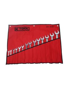 KTI41304 image(1) - K Tool International Wrench Set 14 Piece Hi Polish with Bag