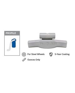 PWWP100FE image(1) - Wegmann Automotive 1 oz Steel Coated Clip-on PFE Black Series Wheel Weight (Box of 25)