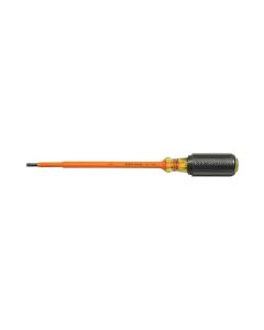 KLE6014INS image(0) - Klein Tools Insulated Screwdriver, 3/16-Inch Cabinet, 4-Inch Round Shank