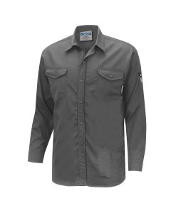 OBERON Button Up Shirt - FR/Arc-Rated 7.5 oz  88/12 - Grey - Size: M