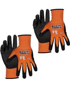 Klein Tools Knit Dipped Gloves, Cut Level A1, Touchscreen, Medium, 2-Pair
