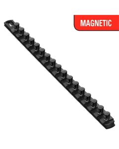 ERN8422M image(0) - Ernst Mfg. 18 Inch Magnetic Socket Organizer w/Twist Lock Clips - Black-1/2 Inch