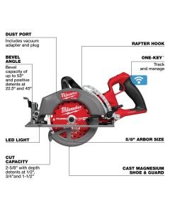 MLW2931-20 image(2) - Milwaukee Tool M18 FUEL&trade; 7-1/4" Rear Handle Circular Saw w/ONE-KEY &trade;