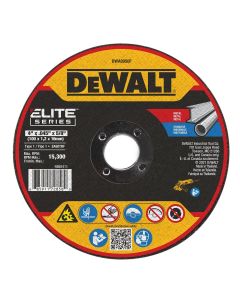 DEWALT ELITE SERIES 4 In x .045 in Ceramic Abrasive Chop / Cut-Off Blade with 5/8 in Arbor For Stainless & Mild Steel Cutting (1 Pack)