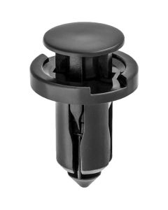 AUVECO 19246 Push-Type with Drive Pin Bumper Retainer, 18 mm Dia Head x 15 mm L Stem x 10 mm Hole, Nylon, Black