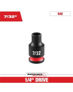 MLW49-66-6001 image(0) - Milwaukee Tool SHOCKWAVE&trade; Impact Duty 1/4" Drive 7/32" Standard 6 Point Socket