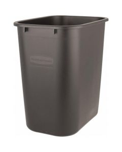 MRO89856850 image(1) - Msc Industrial Supply 28 Qt Black Rectangle Trash Can