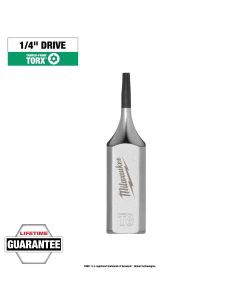 MLW45-34-1150 image(0) - Milwaukee Tool 1/4 Inch Drive T8 Tamper Proof TORX Bit Socket
