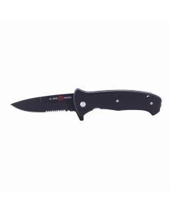 SUNAMK2207 image(2) - SUNEX AL Mar SERE 2020 G Assisted Open Liner Lock D2 3.6 Inch Matte Black Titanium Finish Combination Edge Talon Blade with G10 Handle Tactical Folding Knive - Black