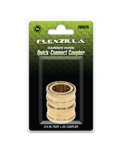 LEGPW3470 image(1) - Flexzilla Pressure Washer Quick-Connect Coupler, 3/8" Body x M22 Male, Brass