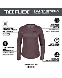 MLWF552P-2X image(1) - Milwaukee Tool Womens FREEFLEX Hybrid Tee - Long Sleeve Purple 2X