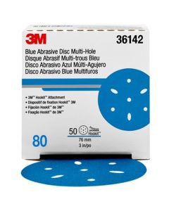 3M Hookit Blue Abrasive Disc Multihole 4bx. per ca