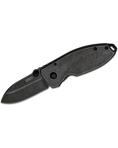 CRK2490KS image(0) - CRKT (Columbia River Knife) Squid 8Cr13MoV Stonewash Plain Blade Folding Knife with Frame Lock Stainless Steel Handle - Black