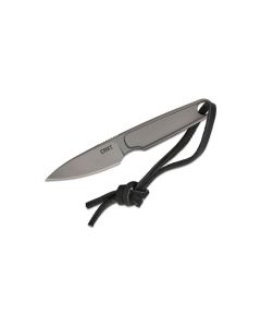 CRK7066 image(1) - CRKT (Columbia River Knife) HangTi Titanium Bead Blast Plain Blade Fixed Blade Knife with Sheath Titanium Handle - Silver