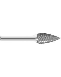 KNKKK14-SG-5 image(0) - KnKut KnKut SG-5 Pointed Tree Shape Carbide Burr 1/2" x 1" x 2-3/4" OAL with 1/4" Shank