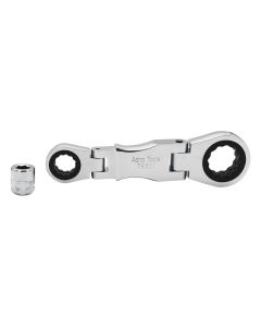 AST78301 image(1) - Astro Pneumatic Stubby Ratcheting Flex Head Double Box End Wrench for Nano Sockets