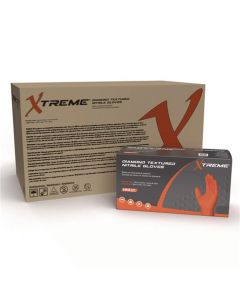 Xtreme Industrial Orange Diamond Textured Nitrile Disposable Gloves, Medium