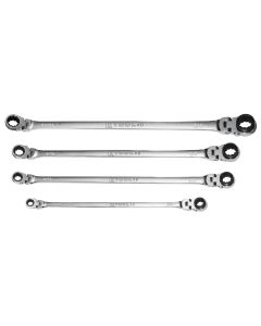 K Tool International Wrench Set 4 Piece Ratcheting Double Flex SAE 120 Tooth