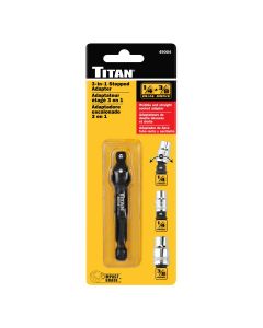 TIT49004 image(0) - Titan 1/4 & 3/8 in. Drive 3-in-1 Stepped Impact Socket Adapter
