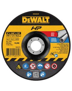 DWTDWA8426F image(0) - DEWALT 6" x .040" x 7/8" Type 27 Metal and Stainless Cutting Wheel HP