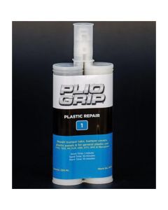 PLI8049 image(0) - PLIO-GRIP Plastic Repair 1 8049 Plastic Repair, 220 mL Cartridge, Beige (Part A), Black (Part B)