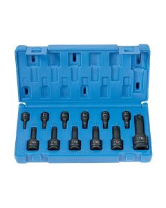 GRE1235TT image(1) - Grey Pneumatic 12 Piece 1/4"-3/8"-1/2" Tamper-Proof Star Driver Set