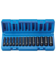 GRE9714MD image(0) - Grey Pneumatic 1/4" Surface Drive 14 Piece Deep Metric Set