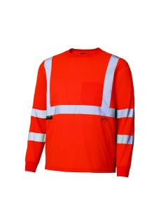 Pioneer Pioneer - Birdseye Long-Sleeved Safety Shirt - Hi-Viz Orange - Size Medium