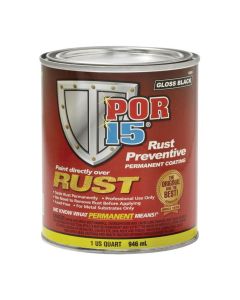 POR-15 INC 45104 High Performance Rust Preventive Coating, 1 qt Can, Clear, 250 to 450 sq-ft/gal Coverage