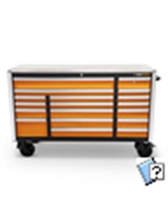 GearWrench 72 Inch 18 Drawer Rolling Tool Cabinet with Stainless Steel Worktop and Chrome Drawer Pull