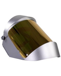 Oberon Face Shield with Ratcheting Headgear - Heat Reflective - Window: Dark Green Gold - With Lower Crown